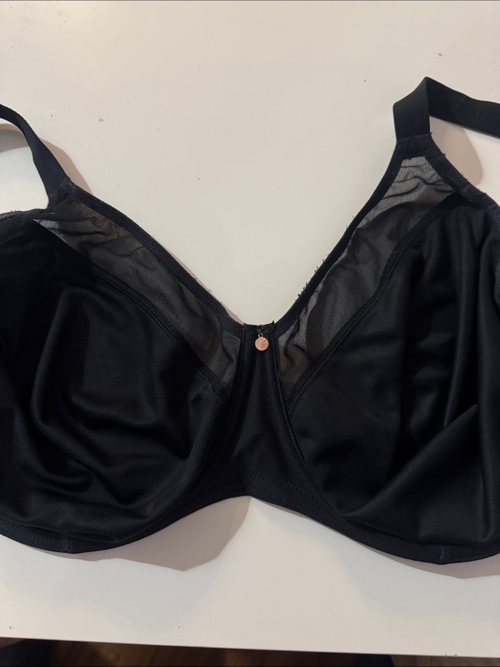 Elomi Black Sheer-Panel Full Support Bra